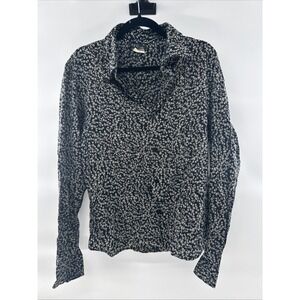 Vintage Agnes B. Homme Floral Shirt -42- 100% Cotton Black Blue